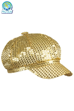 BERRETTO DISCO PAILLETTES ORO